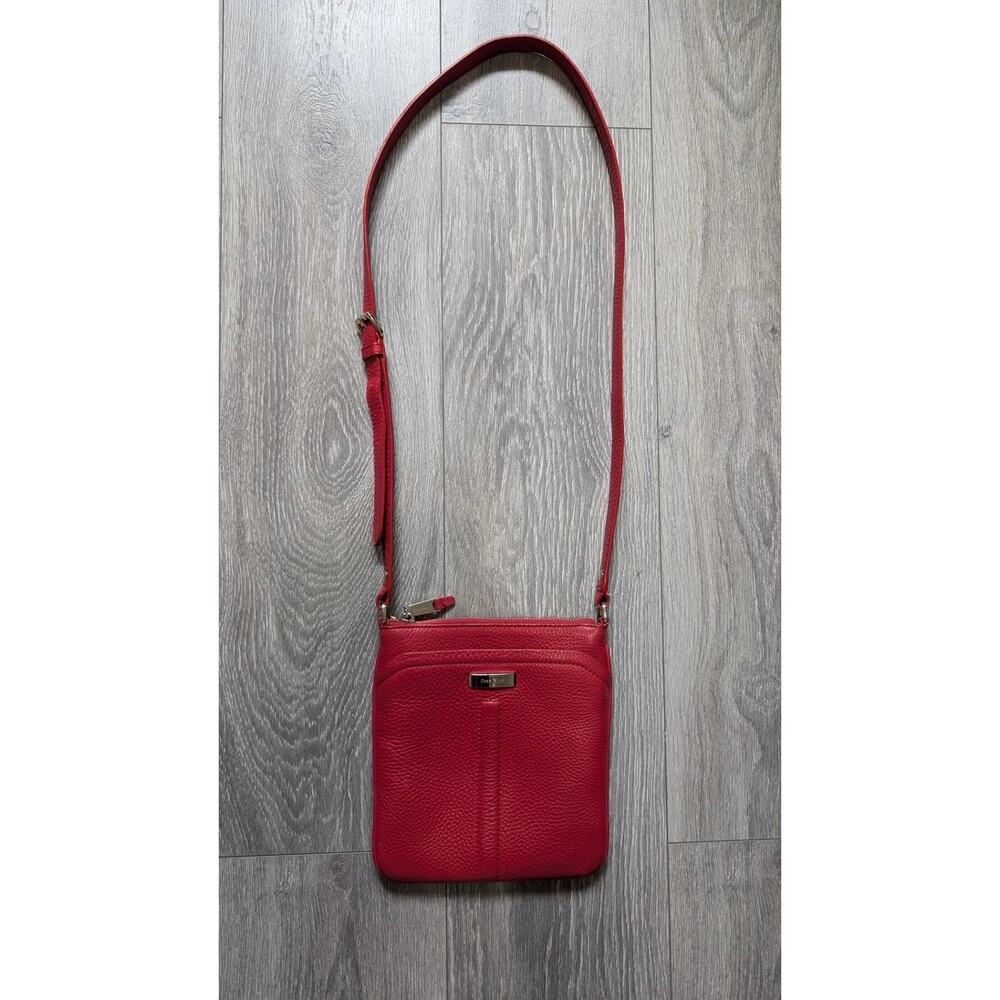 Cole Hann Red Pebbled Leather Crossbody Bag
